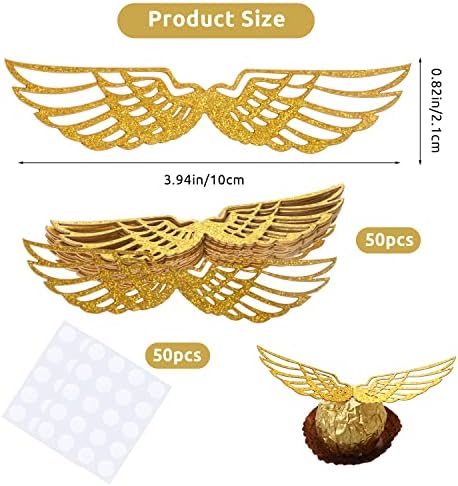 50PCS Wizard Party Chocolate Wings Cupcake Toppers