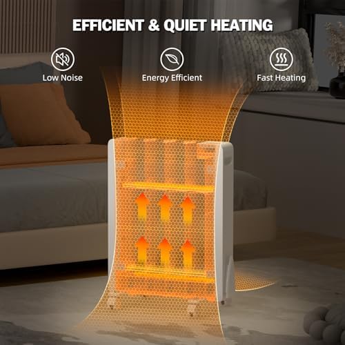Electric Wall Heater with LED Display and Wheels