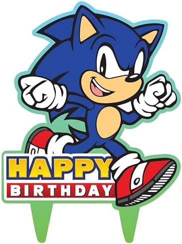Sonic Gamer Birthday Cake Topper Set