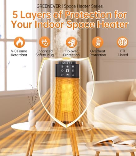GREENEVER Space Heater with Humidifier and Remote