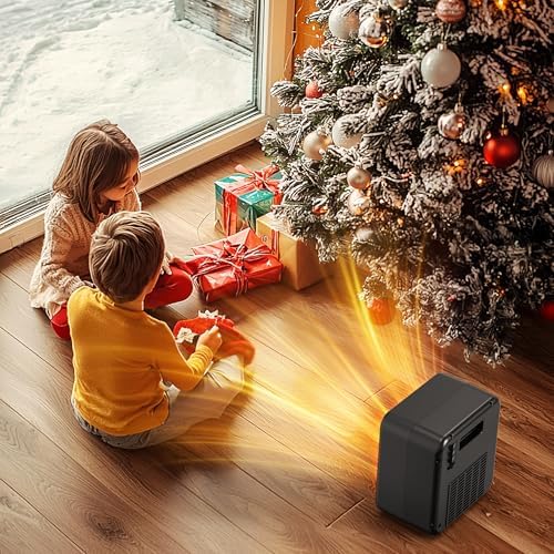 Alpaca Mini Electric Fireplace Heater with Realistic Flame and Thermostat