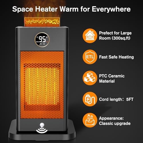 Verminget 1500W PTC Space Heater Fast Heating Large Room