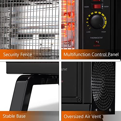 Homeleader ETL 1500W Portable Radiant Heater with Thermostat