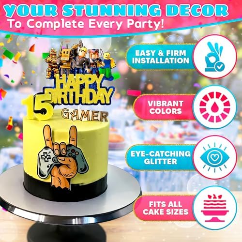 V TOWER Video Game Cake Topper Decorations
