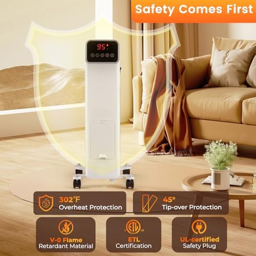 DORTALA 1500W Radiator Heater with Remote Control