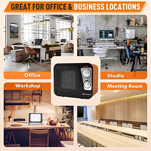 Comfort Zone 1500W Electric Space Heater with Retro Design and Safety Features