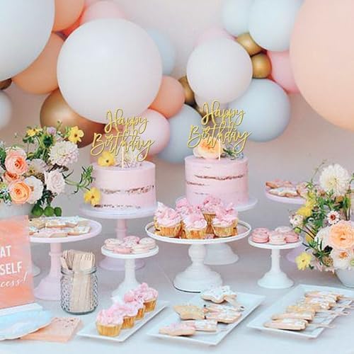 ZHUOWEISM Gold Birthday Anniversary Cake Topper