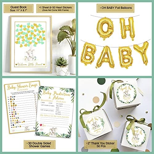 252 Piece Elephant Baby Shower Decor Kit - Gender Neutral