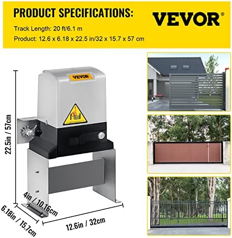 Happybuy Automatic Sliding Gate Opener 1400LBS with 2 Remotes 1