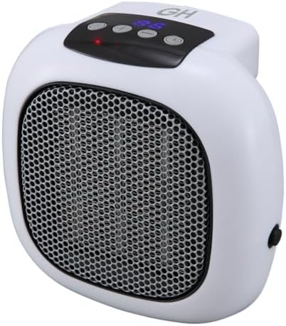 Good Housekeeping Digital Ceramic 750-Watt Space Heater with 2 Heat Settings White