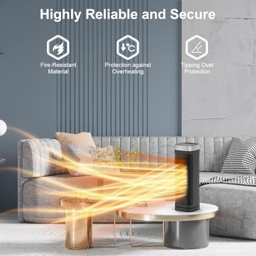 WINHL 1500W Electric Space Heater with Remote and Thermostat