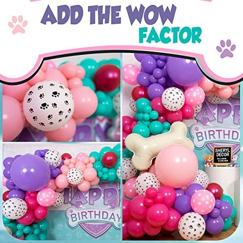 SHERYL DECOR All-in-1 Paw Balloon Garland Kit