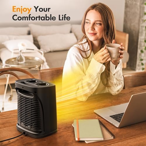 Kismile 1500W Electric Space Heater with 3 Modes and Thermostat