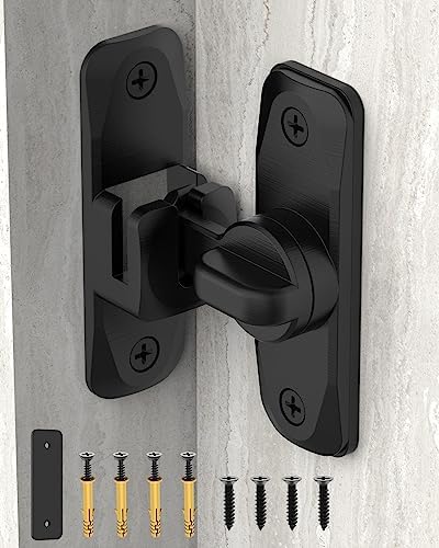 YogePote 90180 Degree Barn Door Lock - 1Pc Black