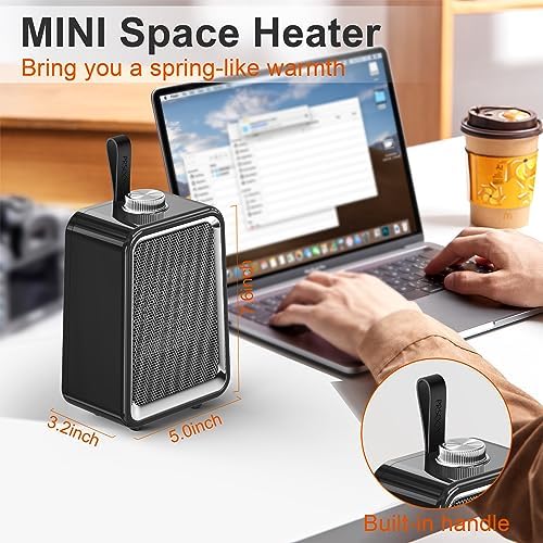 PRSOOY Space Heater 800W PTC Ceramic Desk Heater