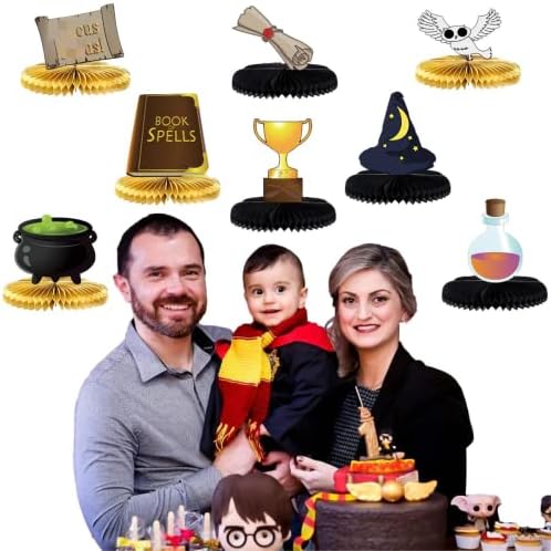 8Pcs Magical Wizard Honeycomb Centerpieces for Party Decor