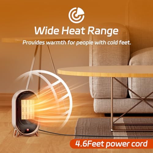 Feculs 900W Quiet Electric Space Heater for Indoor Use