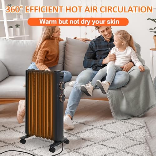 Fadidio Portable Oil-Filled Heater with 3 Heat Settings