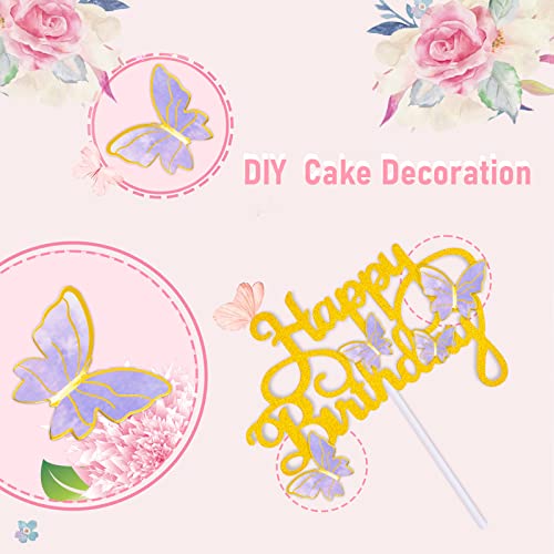 WOW DING 60Pcs 3D Butterfly Cupcake Toppers 1