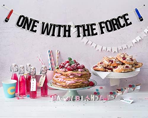 One With The Force Banner - Jedi 1st Birthday Decor