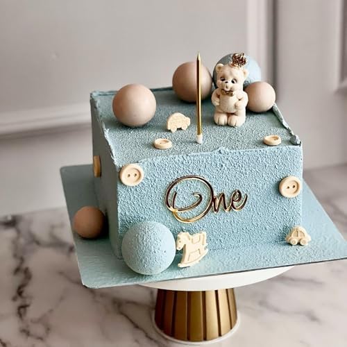 6Pcs Gold Acrylic 1st Birthday Cake Toppers