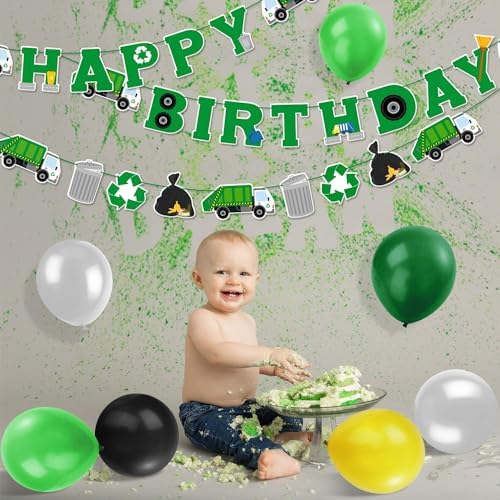 Bessmoso Garbage Truck Birthday Party Decoration Set