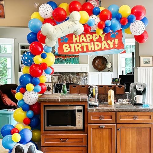 TAOYE Dog Paw Birthday Balloons 12 Inch Set