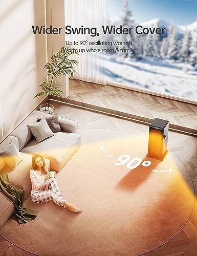 SANVINDER 1500W Electric Space Heater with Remote Control