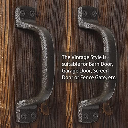 Livfodrm Barn Door Handle 7 Inch Heavy Duty Cast Iron 2 Pack