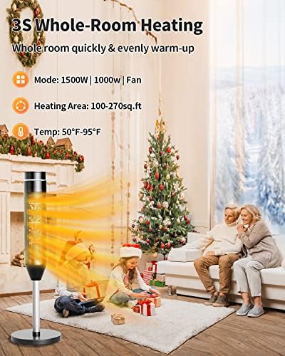 ARLIME Space Heater 1500W with Thermostat and Oscillation
