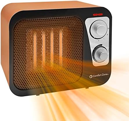 Comfort Zone 1500W Electric Space Heater with Retro Design and Safety Features