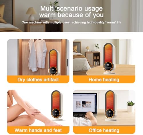 Cinbasr Space Heater - 1200W PTC Ceramic Rapid Heating with Remote Control