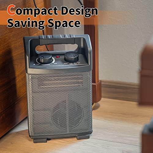 HiCFM 1500W Electric Space Heater with Thermostat and Fan Option