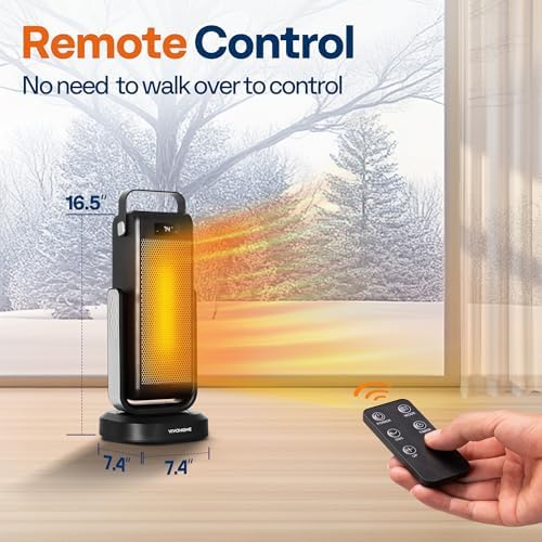 VIVOHOME 1500W Electric Ceramic Space Heater with Remote Control and 12H Timer