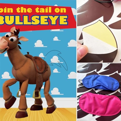 OULUN Pin the Tail on the Bullseye Party Game