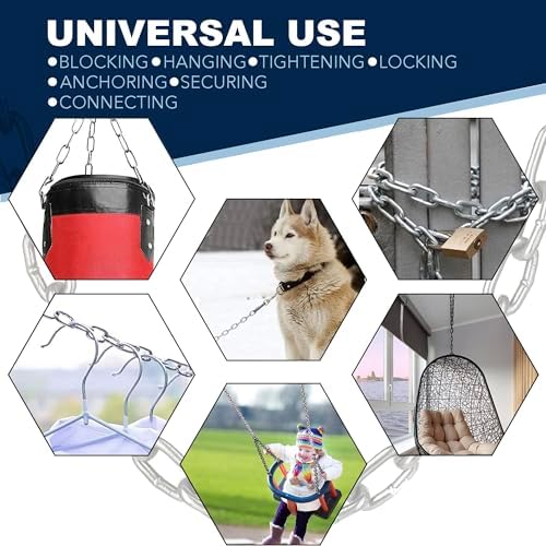 WIPAZY 20 Chain Lock with Dual Clips for Gates Pet Enclosures