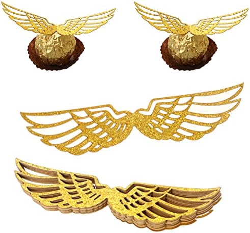50PCS Wizard Party Chocolate Wings Cupcake Toppers