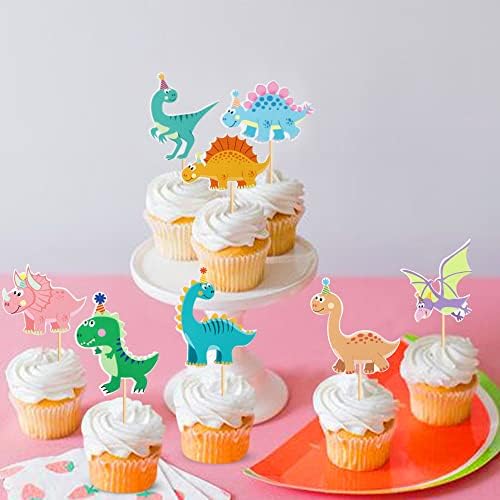 Ercadio Dinosaur Cupcake Toppers 32 Pack