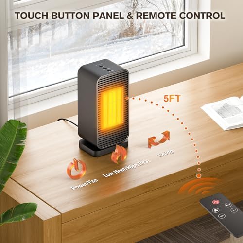 Flowbreeze 2-in-1 Space Heater Fan with Remote Control