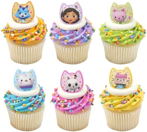 DecoPac DreamWorks Gabbys Dollhouse Cupcake Rings - 24 Pack