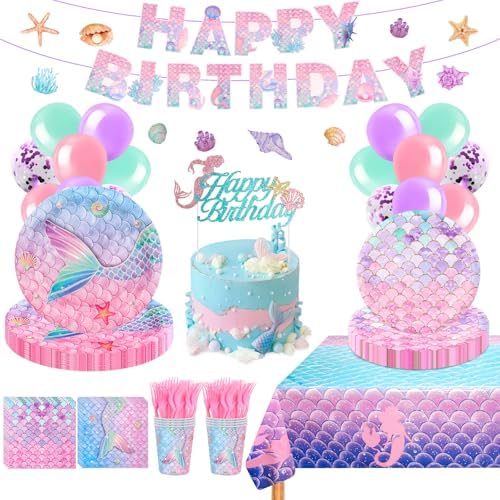 Mermaid Birthday Decorations for Girls 24 Pieces