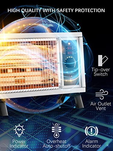 JASUN Electric Space Heater Fast Heating with Adjustable Thermostat