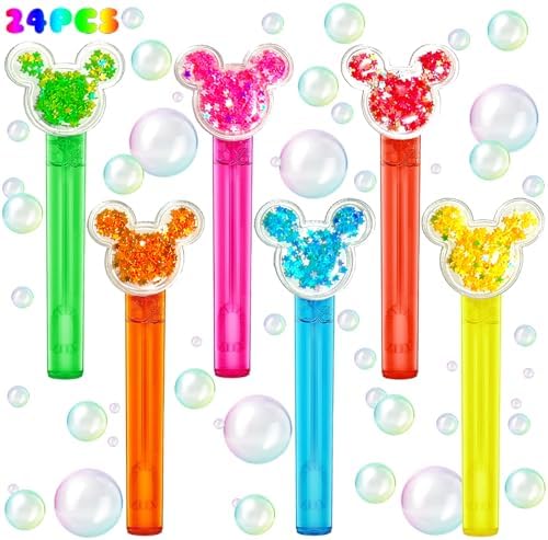 24Pcs Glitter Mouse Ear Bubble Wand Set for Kids