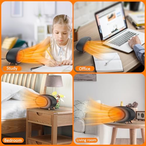 PRSOOY Electric Desk Heater 600W PTC Ceramic Heating
