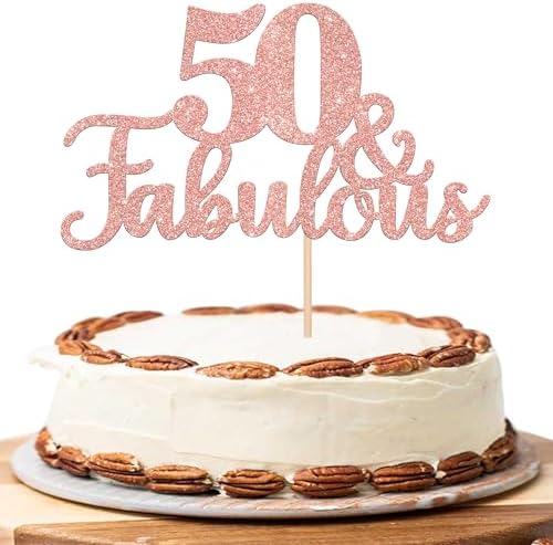 ZHUOWEISM 50th Birthday Cake Topper Rose Gold