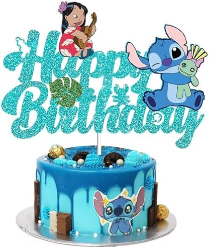 Cute Cartoon Birthday Cake Decor Blue 1