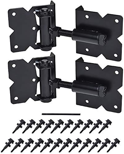 SANKINS Self Closing Gate Hinges 2 Pack Black