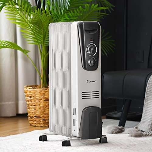 COSTWAY 1500W Oil Filled Radiator Heater with 3 Heat Settings