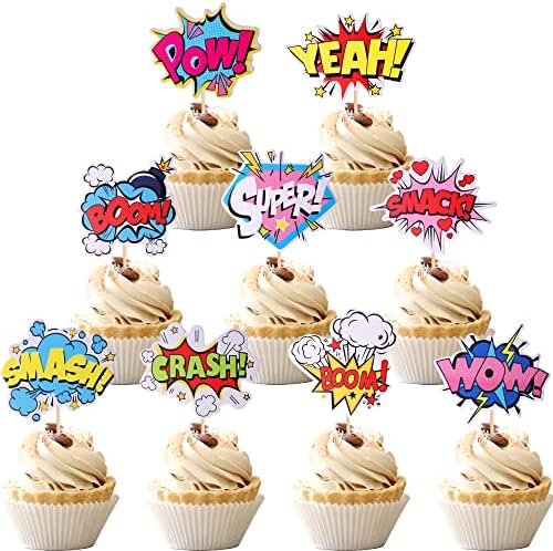 ZHUOWEISM 36 PCS Super Hero Cupcake Toppers