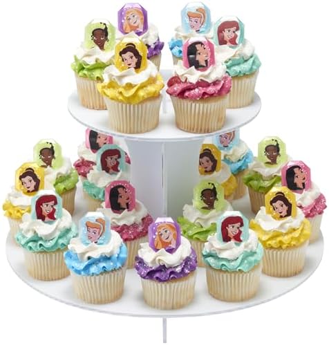 DecoPac Disney Princess Gemstone Cupcake Rings - 24 Pack